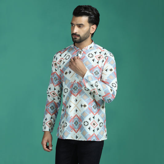 Mandarin Collar Kurta Short Shirt