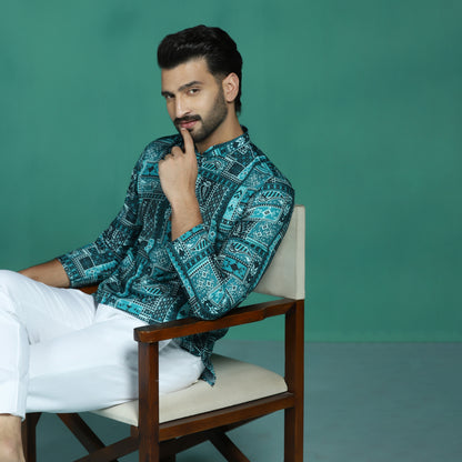 Abstract Motif Short Kurta