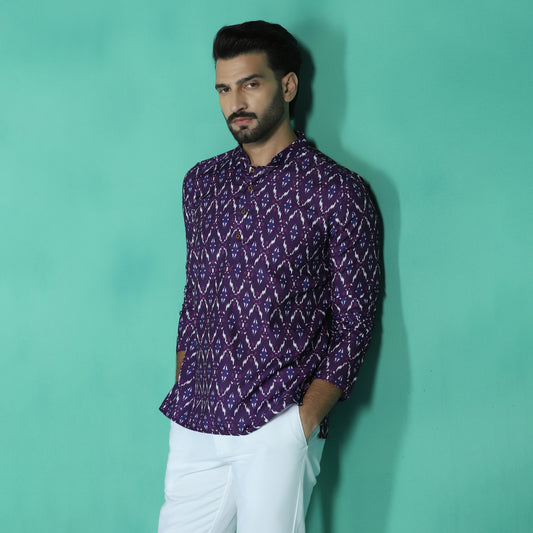 Ikat Printed Short Kurta
