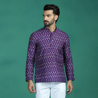 Ikat Printed Short Kurta