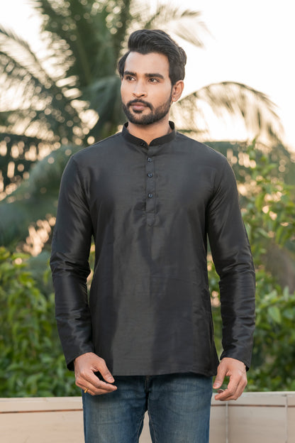 Black Deluxe Short Kurta