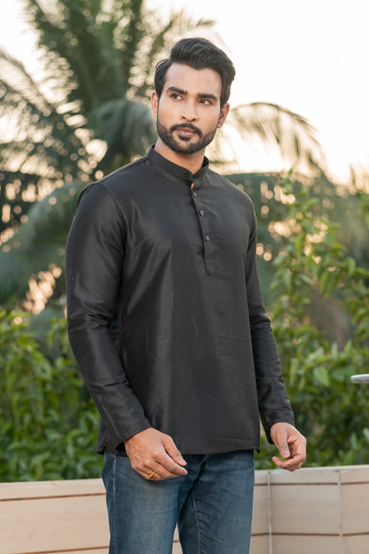 Black Deluxe Short Kurta