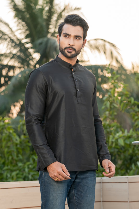 Black Deluxe Short Kurta