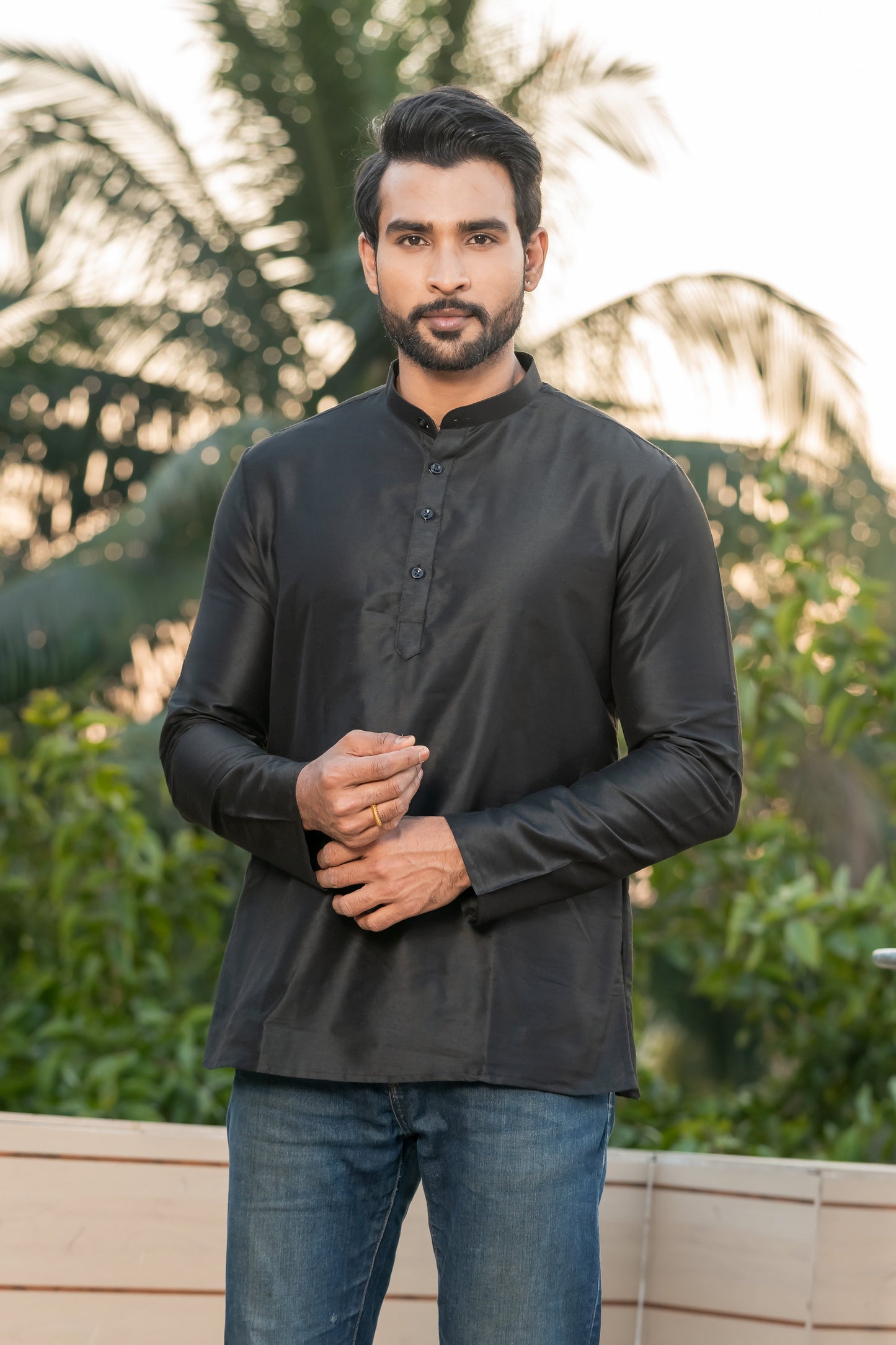 Black Deluxe Short Kurta