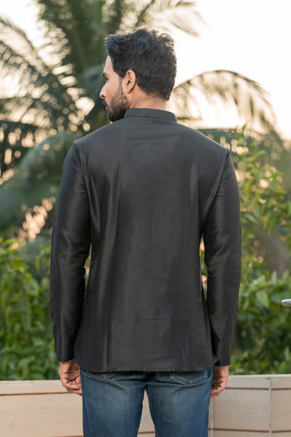 Black Deluxe Short Kurta