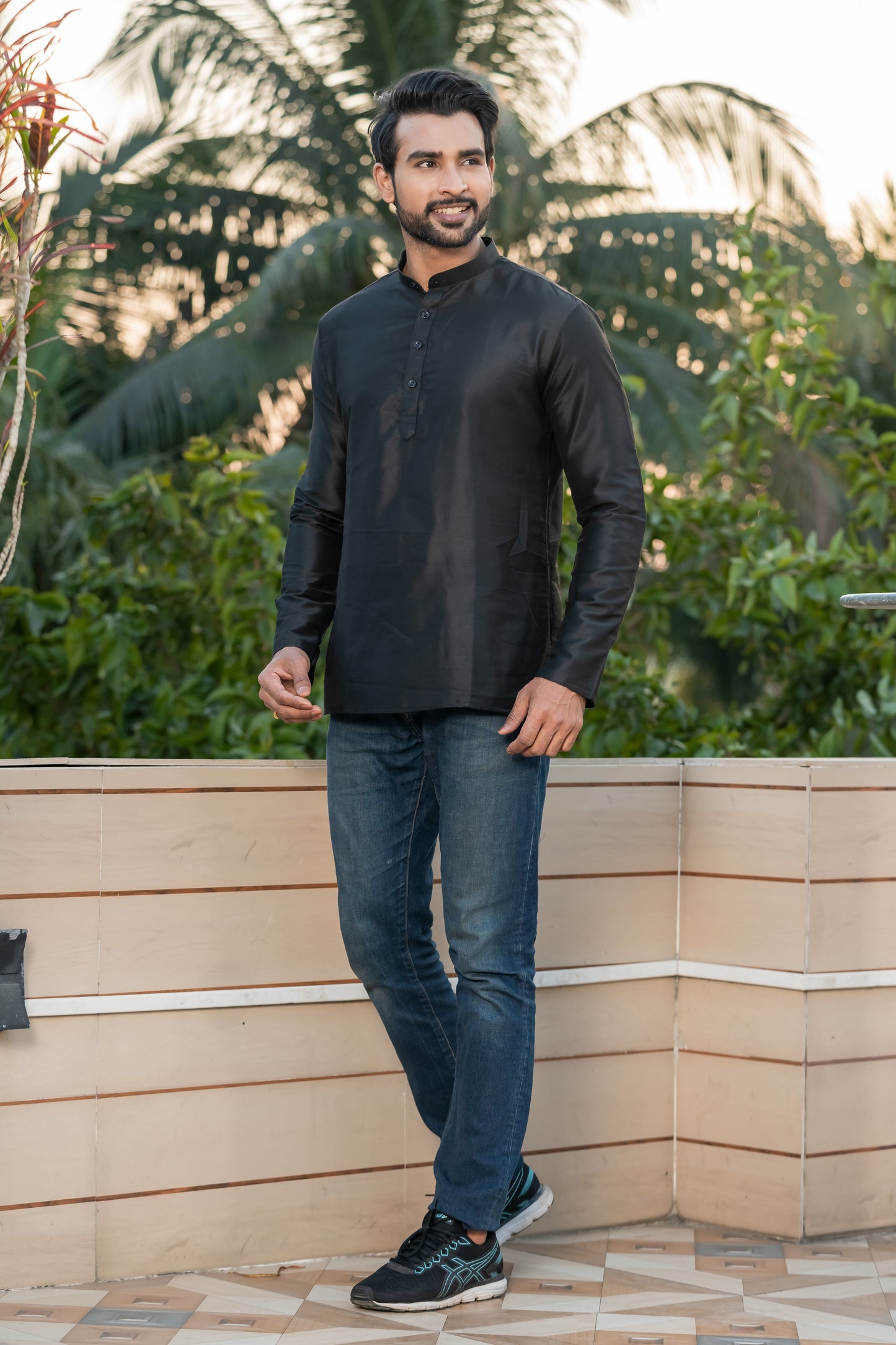 Black Deluxe Short Kurta