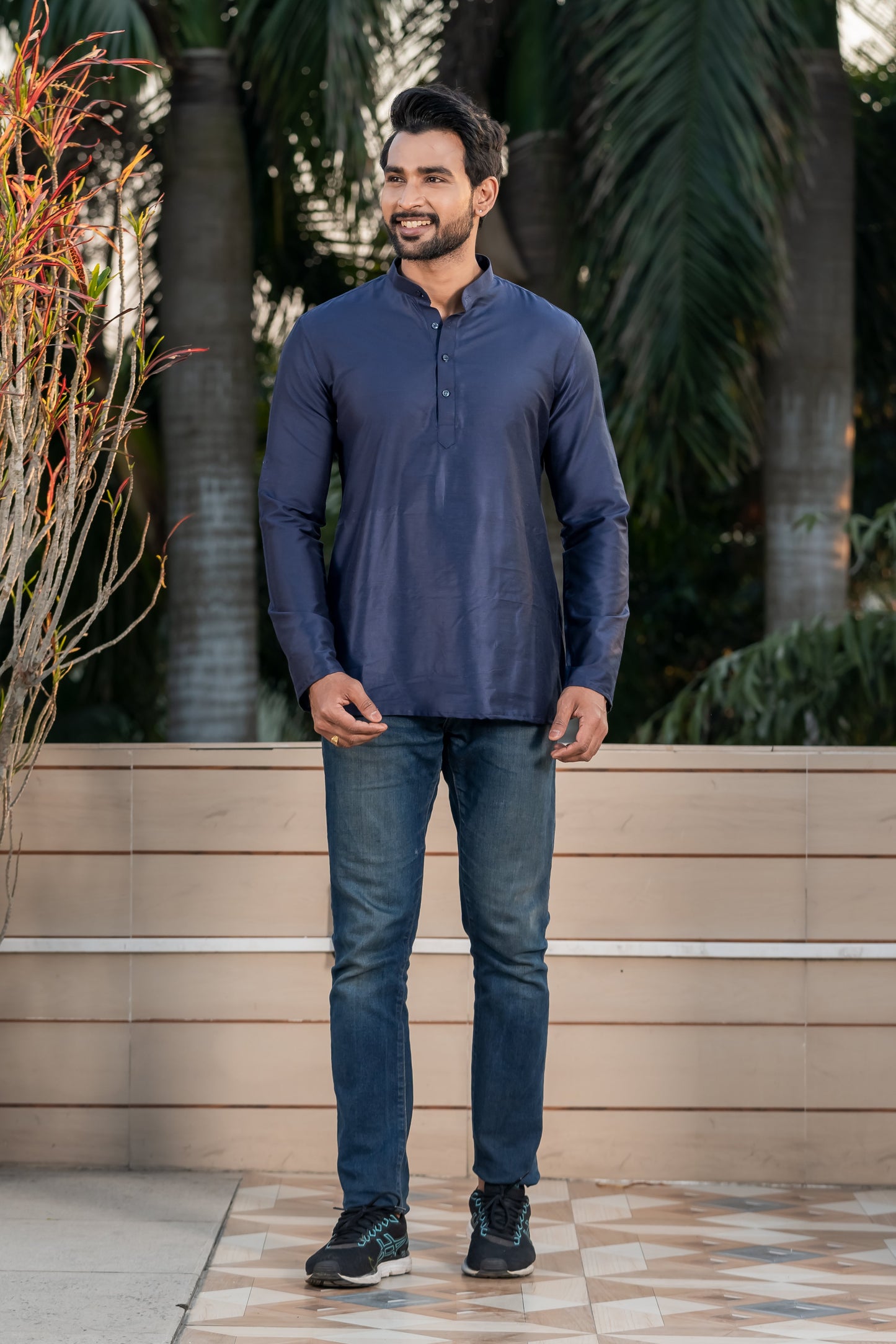 Mandarin Collar Short Kurta