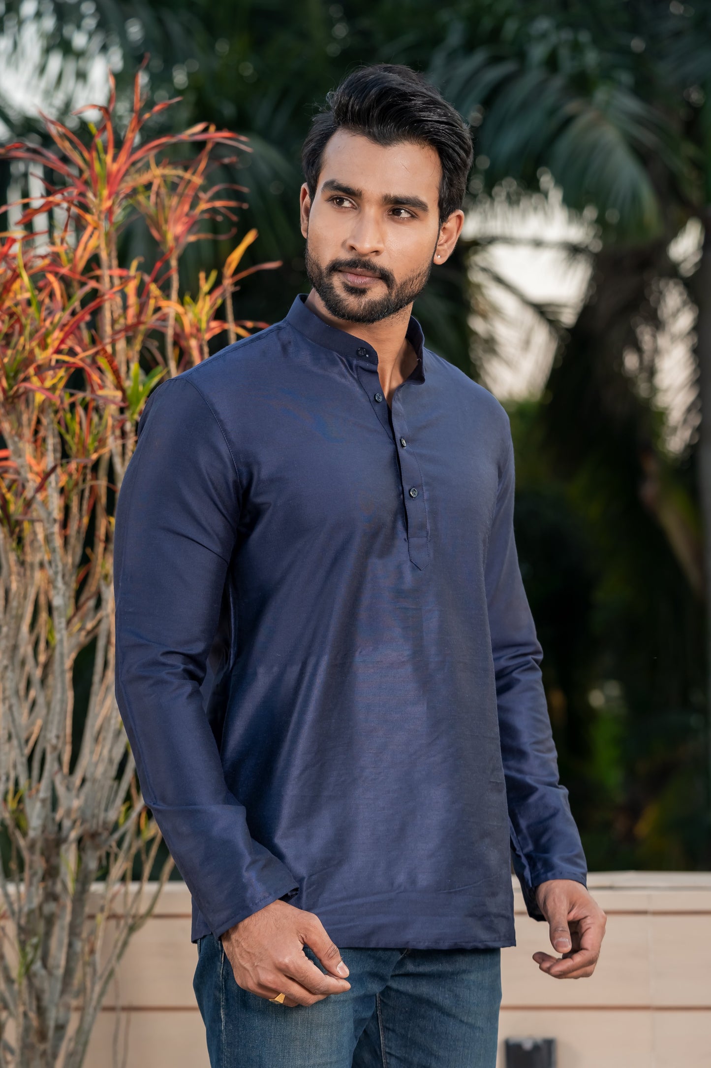 Mandarin Collar Short Kurta