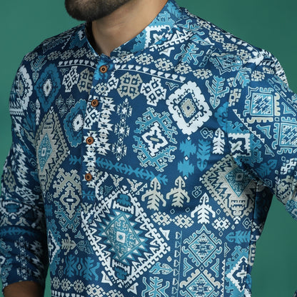 Geometric Print Short Kurta