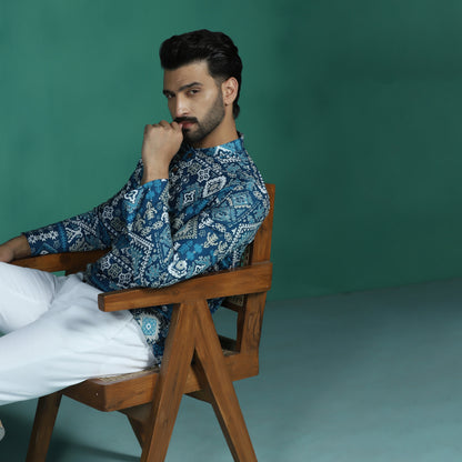 Geometric Print Short Kurta